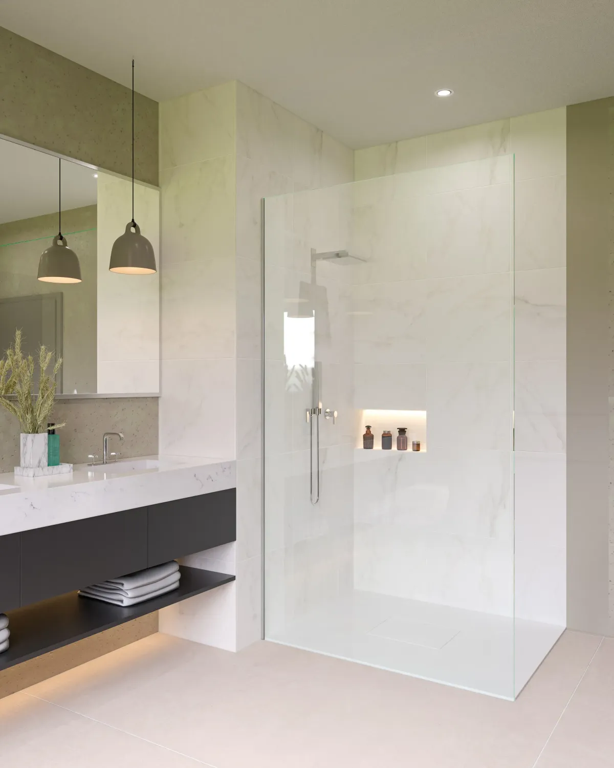 Fully framed shower screen in Hamilton with durable watertight design and safety glass