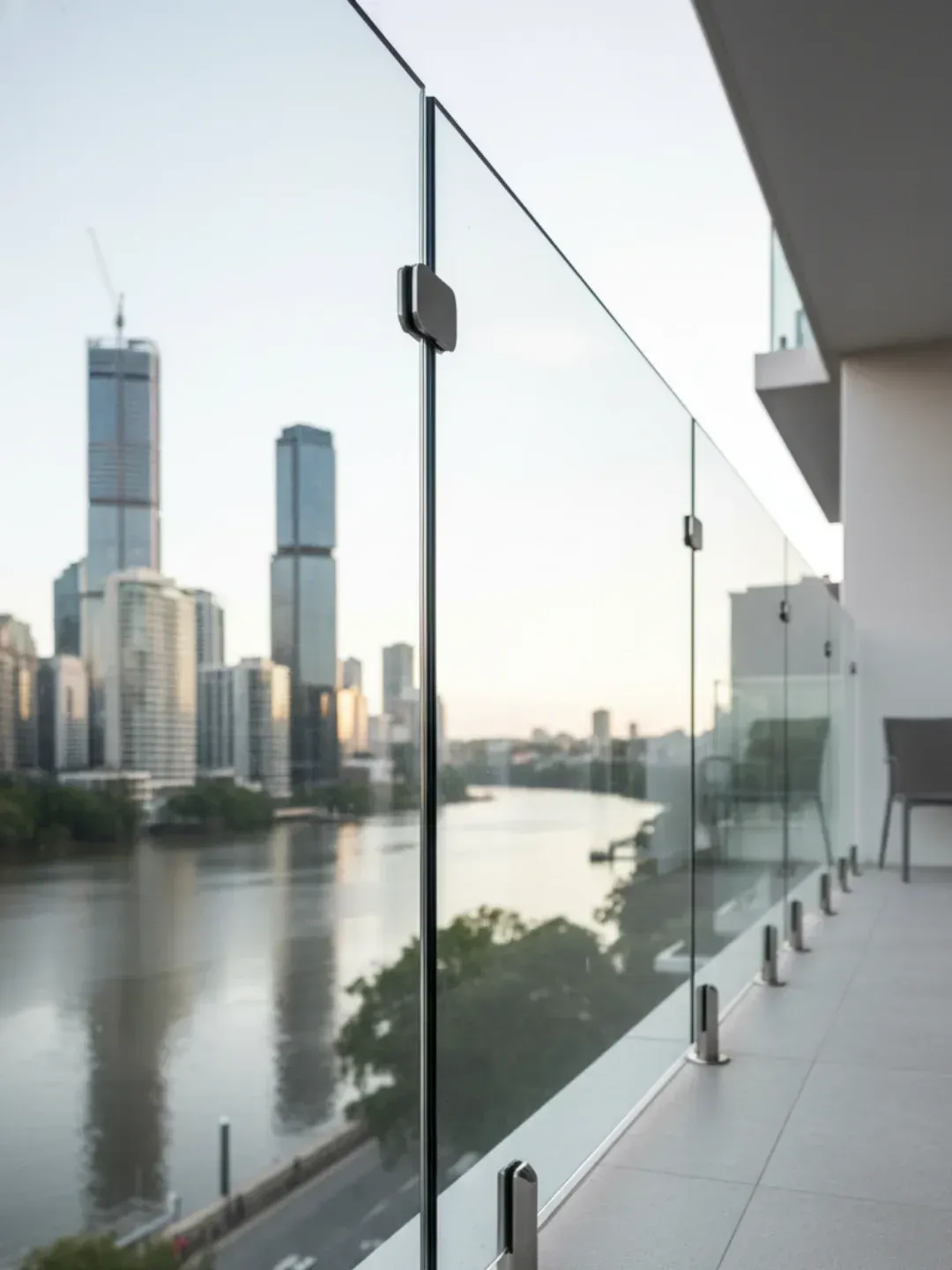 Frameless glass balustrade Hamilton using stainless steel spigot fixing system