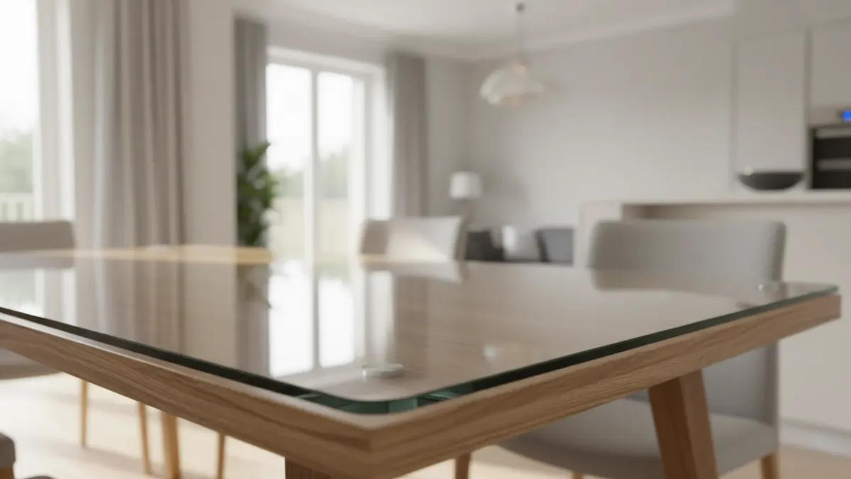 Toughened tabletop glass cut to size in Hamilton with safe polished corners