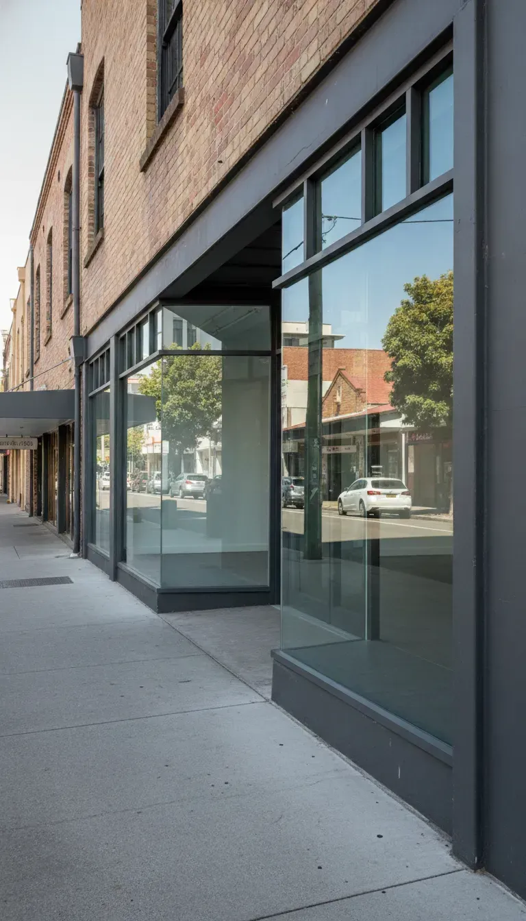 Commercial shopfront glass repair in Hamilton with large plate glass replacement