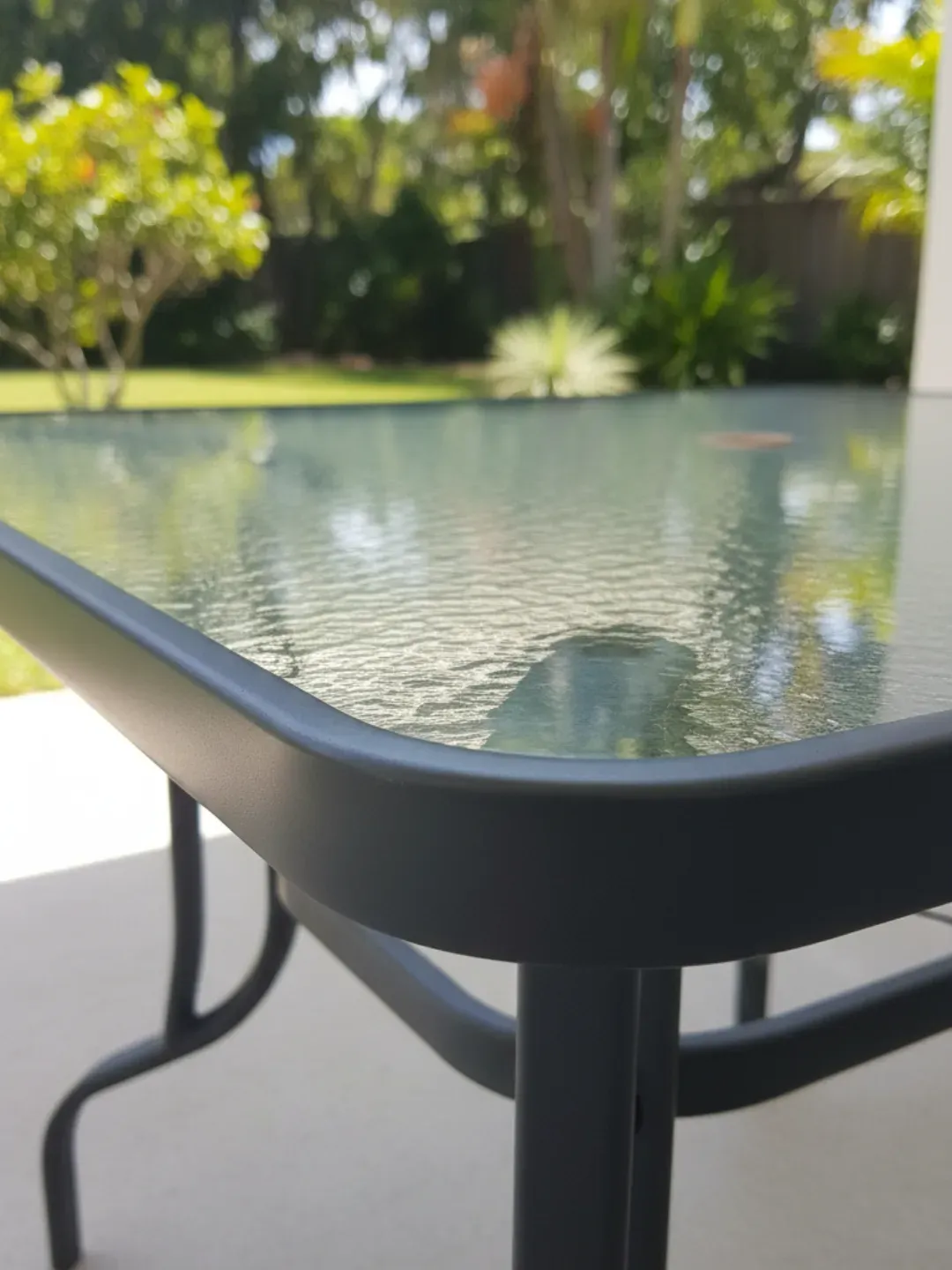 Replacement toughened glass tabletop Hamilton for outdoor patio table cut to exact size